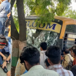 ग्रेटर नोएडा में  दर्दनाक हादसा डिवाइडर से टकराई स्कूल बस, बच्चों में मची चीख-पुकार