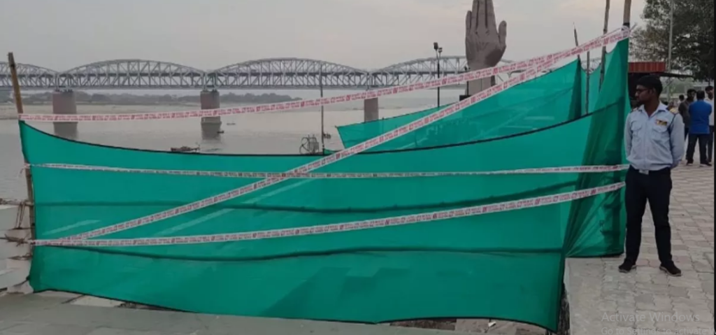 सी एम योगी ने नमो घाट में जमीन धंसने की घटना पर मामले की जांच कराने और मरम्मत का दिया निर्देश